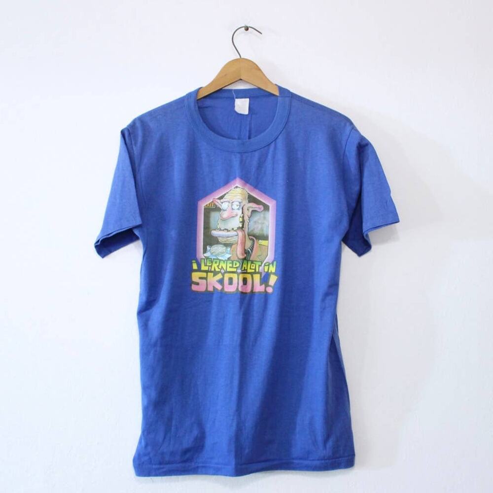 Vintage I Learned A Lot At School T Shirt XL